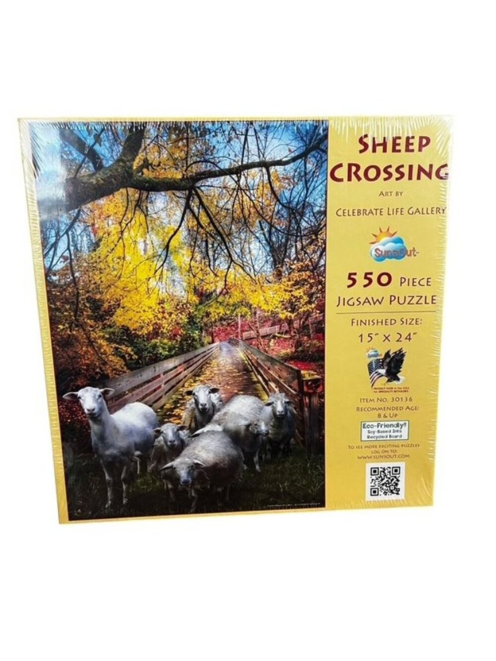 New 550 Piece Sheep Crossing Jigsaw Puzzle
